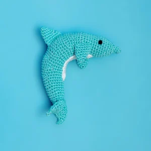 Knit Dolphin Squeaky Dog Toy (FINAL SALE)