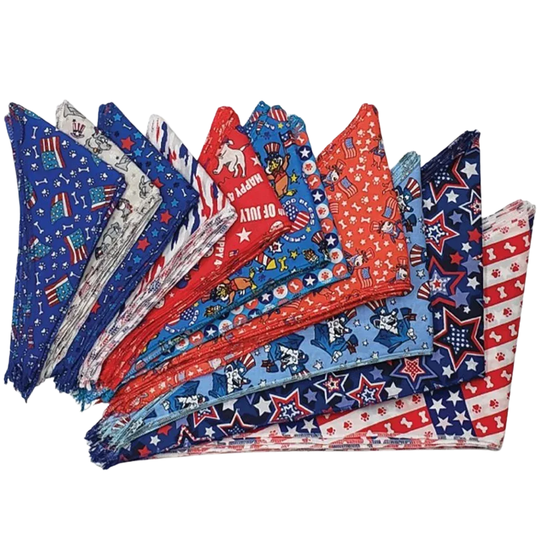 Patriotic Bandanas - 60 Assorted Sizes and Patterns by Bandanas Unlimited - Image 2