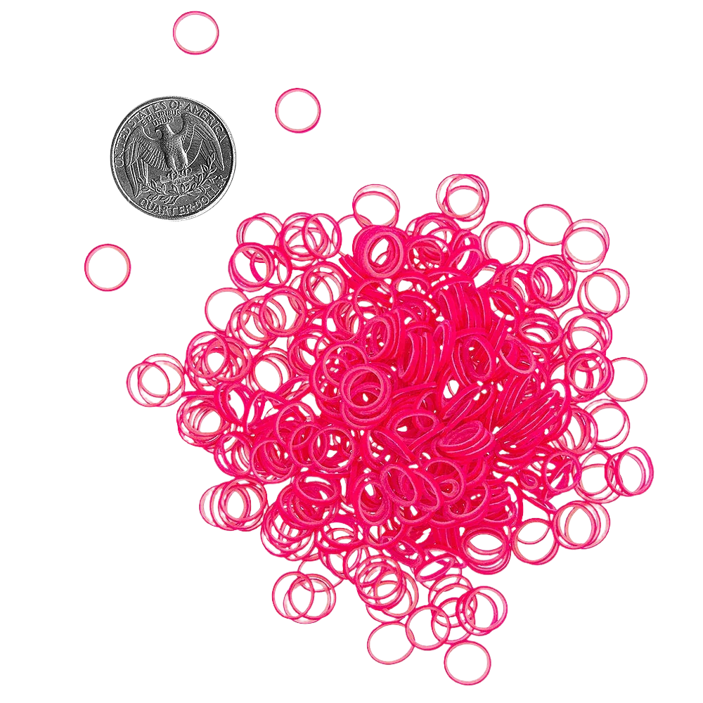 Latex Dog Hair Bands 5/16" Medium Weight Hot Pink by PawMarks - Image 2