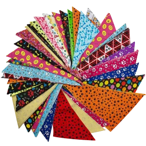 Paws & Bones Bandanas - 60 Assorted Sizes and Patterns by Bandanas Unlimited