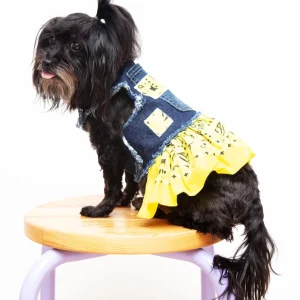 Denim & Bandana Dog Dress Harness (Made in the USA)