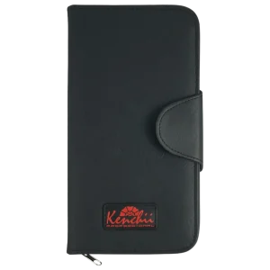 Faux Leather 5-Shear Zipper Case Black by Kenchii