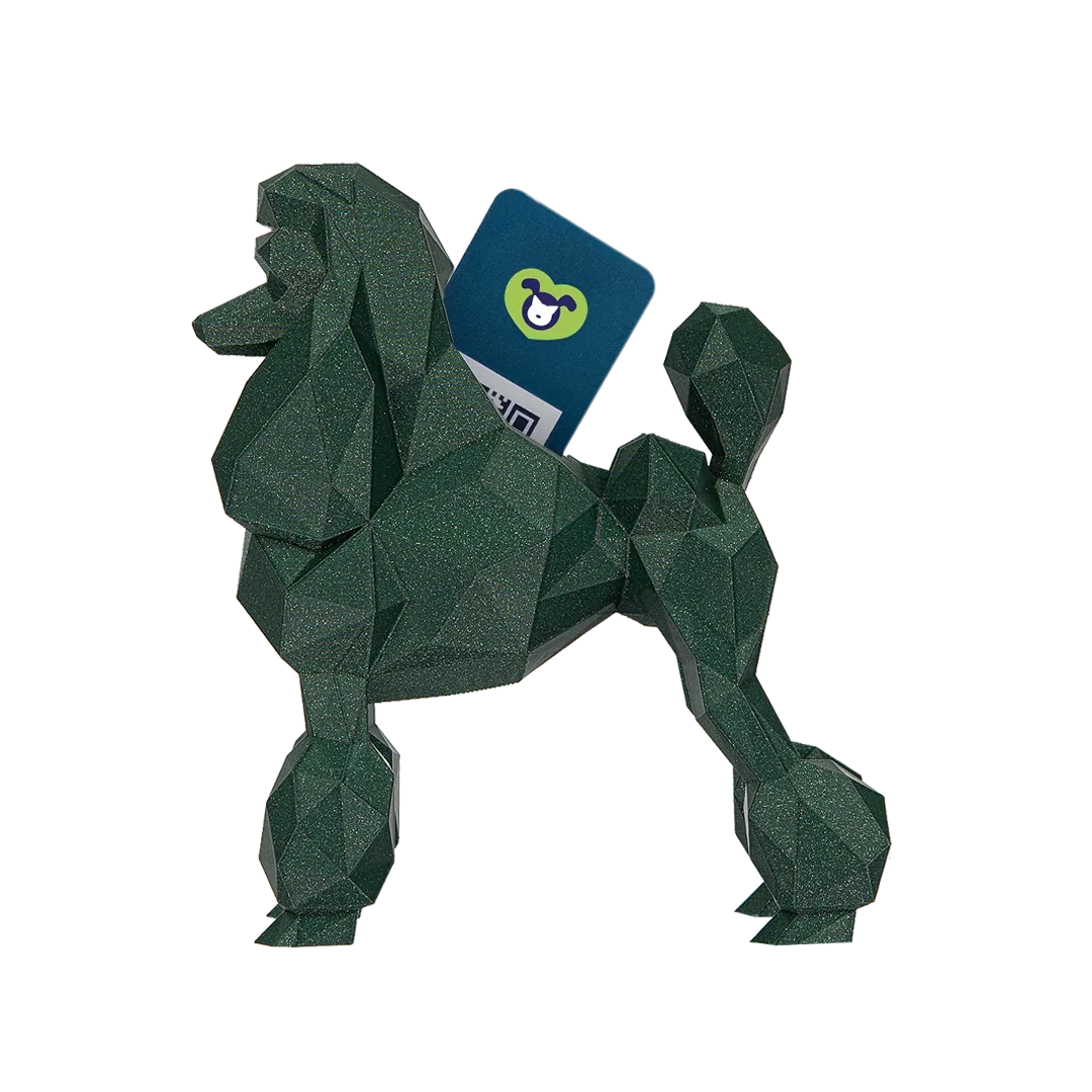 Poodle Business Card Holder Silk Blue Green by Kumpe3D - Image 2