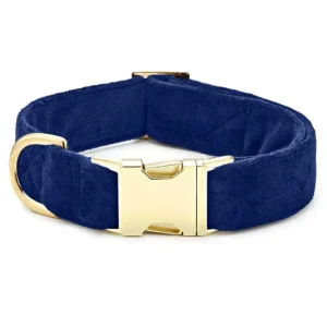Navy Velvet Dog Collar (Made in the USA) (FINAL SALE)