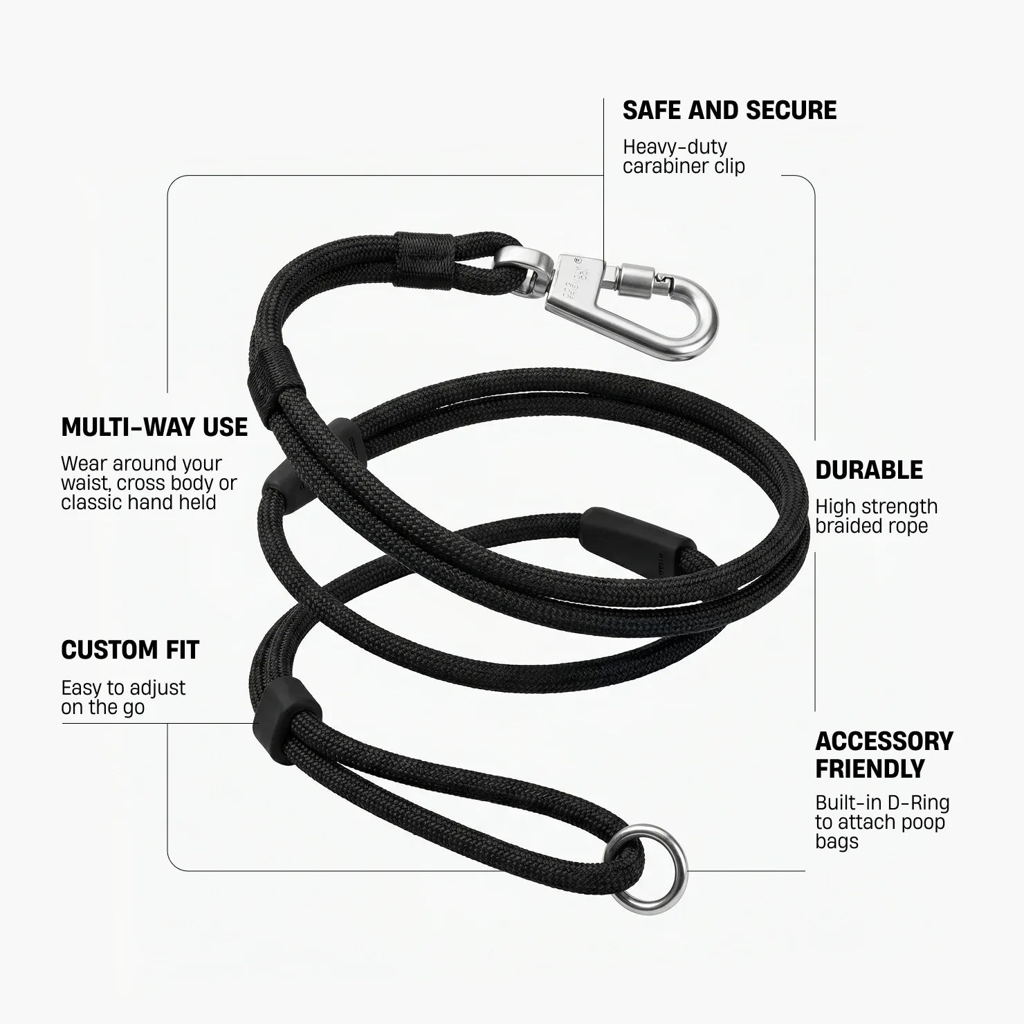 Hands Free Leash - Black - Image 2