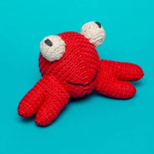 Cotton Crochet Crab Squeaky Plush Dog Toy