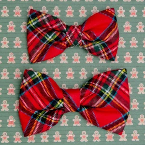 Tartan Plaid Flannel Dog Bow Tie