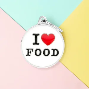 I Love Food! Custom Circle Pet ID Tag