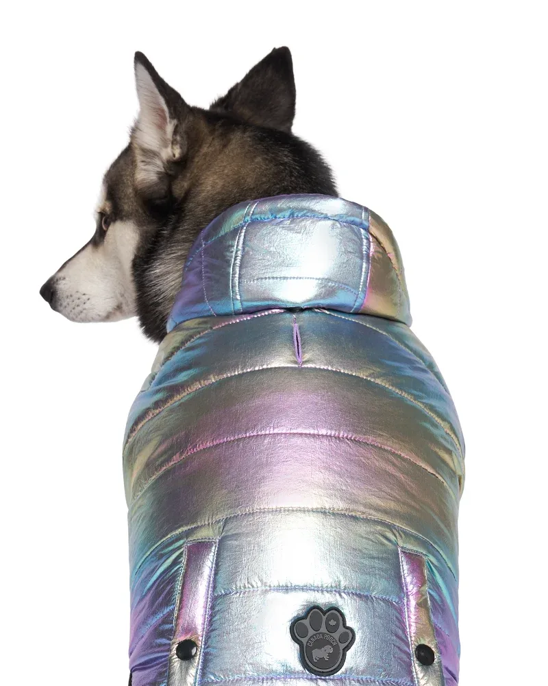 Shiny Puffer Dog Coat in Iridescent <> - Image 2