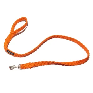 Braided Fisherman Dog Leash in Orange (Made in the USA)