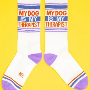 My Dog is My Therapist Gym Crew Socks (for Humans)