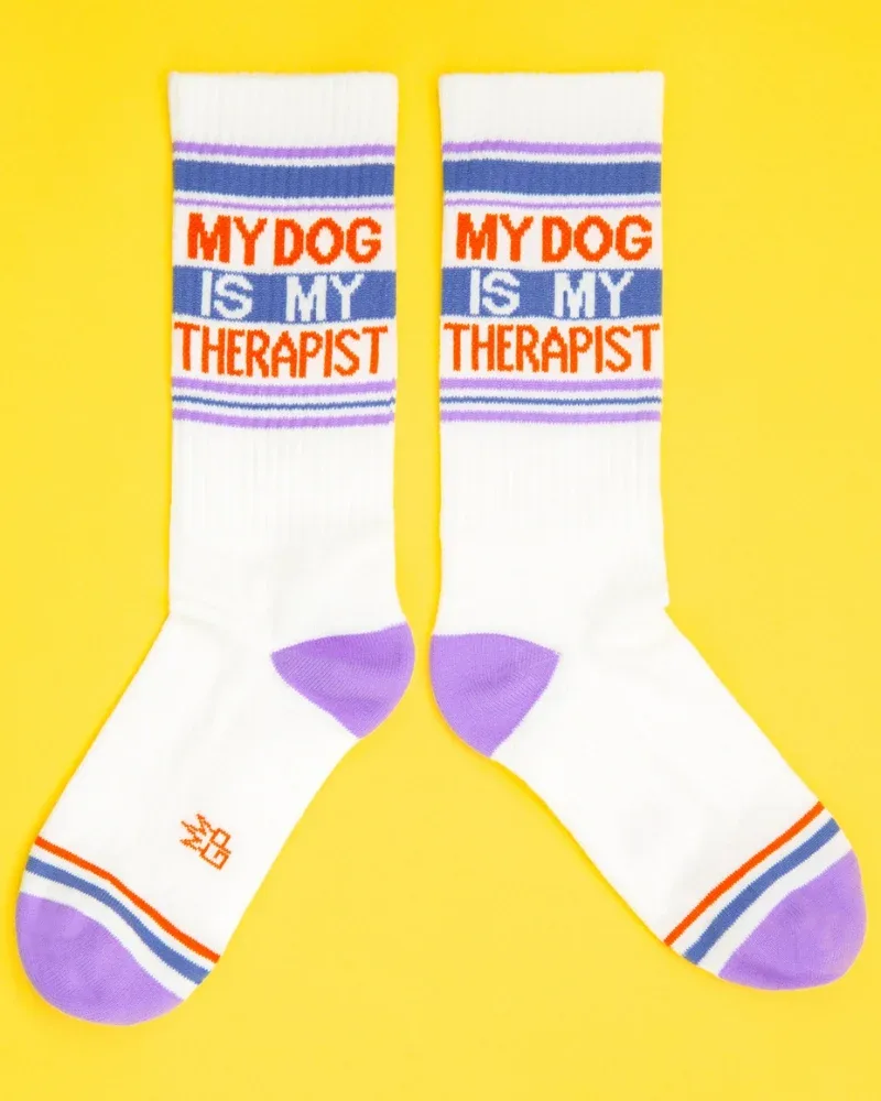 My Dog is My Therapist Gym Crew Socks (for Humans)