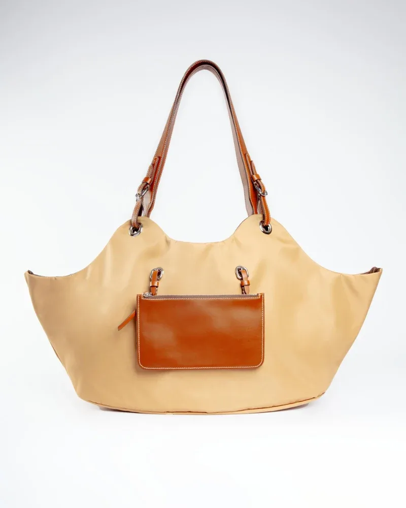 Tulip Reversible Nylon Dog Bag in Havana + Chocolate (Made in Italy) - Image 2