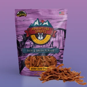 Adventure Shreds Duck & Bacon Dog Treats (Made in the USA)