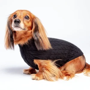 The Uptown Cable Knit Sweater in Black Cashmere (Made in NYC)