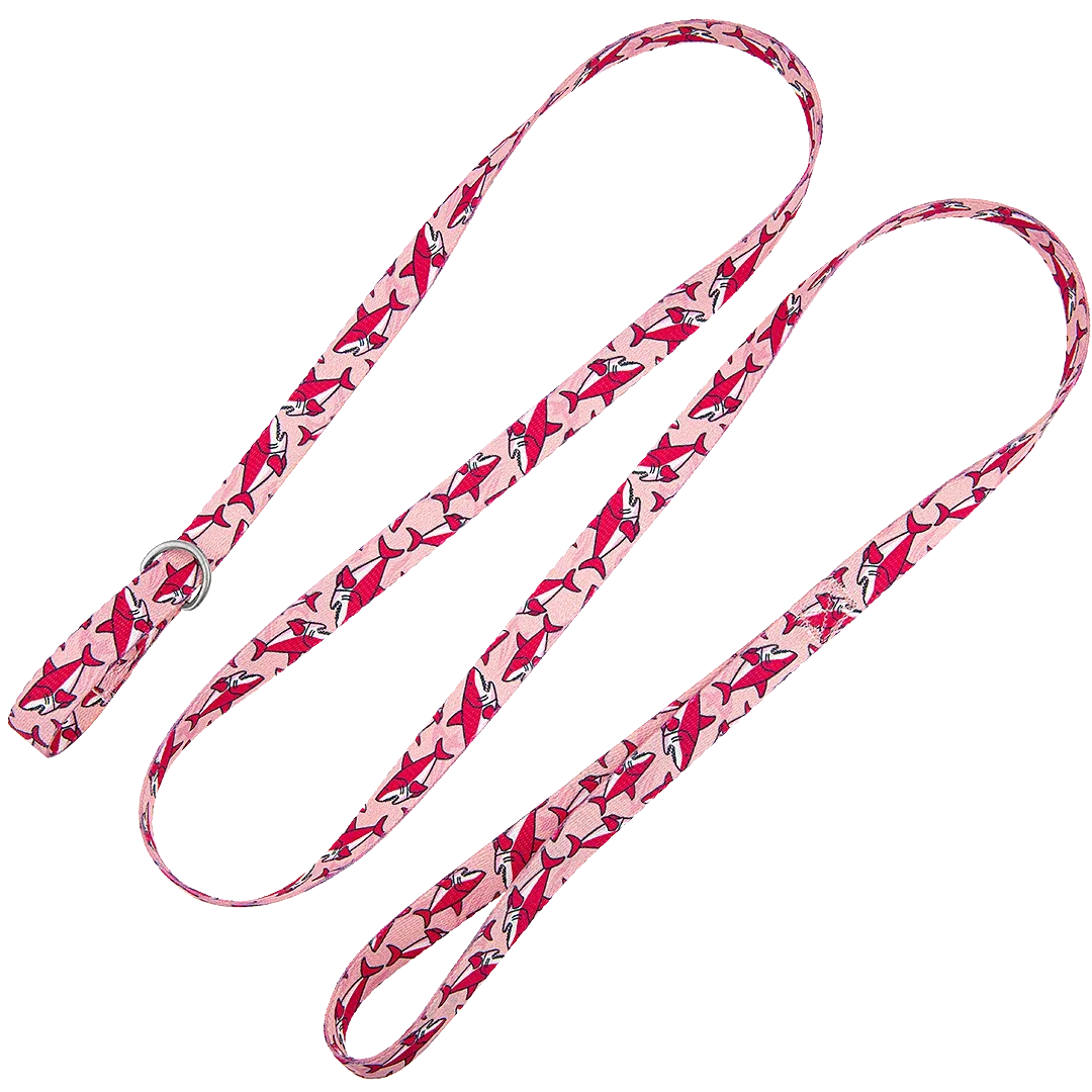 5ft Slip-Lead Leash Pink Sharks by Groom Loop