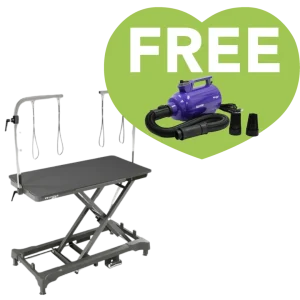 Pre-Order 50" Dog Grooming 908 Electric Table without Drawer Black + Free Solo-Stream Dryer by Waggz