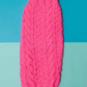 Cable Knit Wool Dog Sweater in Neon Pink <>