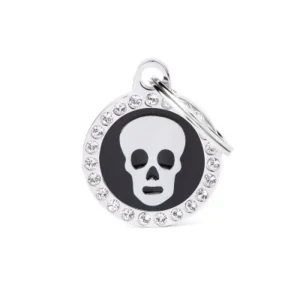 Glam Skull Custom Pet ID Tag