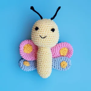 Butterfly Squeaky Knit Dog Toy