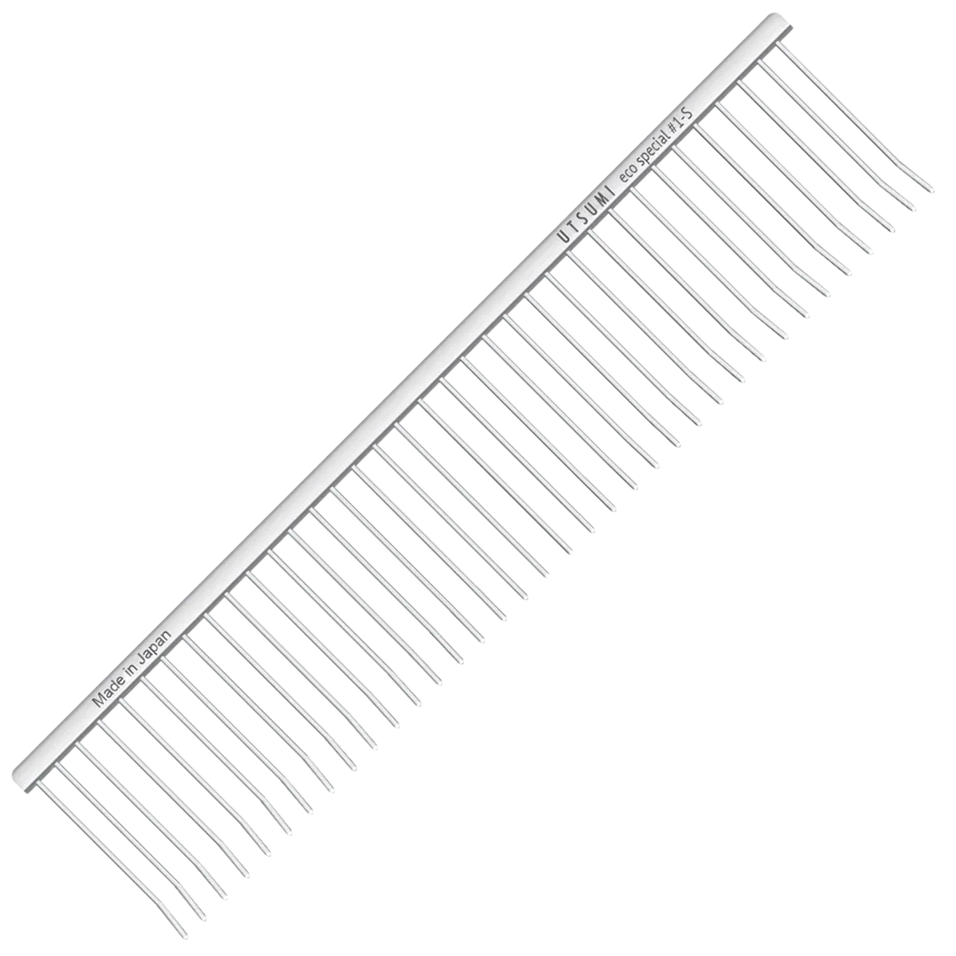 7.5" Curved Tip ECO Special #1 S Comb Silver by Utsumi