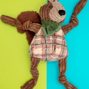 Pistachio Squirrel Knottie Dog Plush Toy