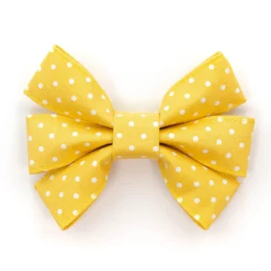 Yellow Polka Dot Girly Dog Bow (FINAL SALE)