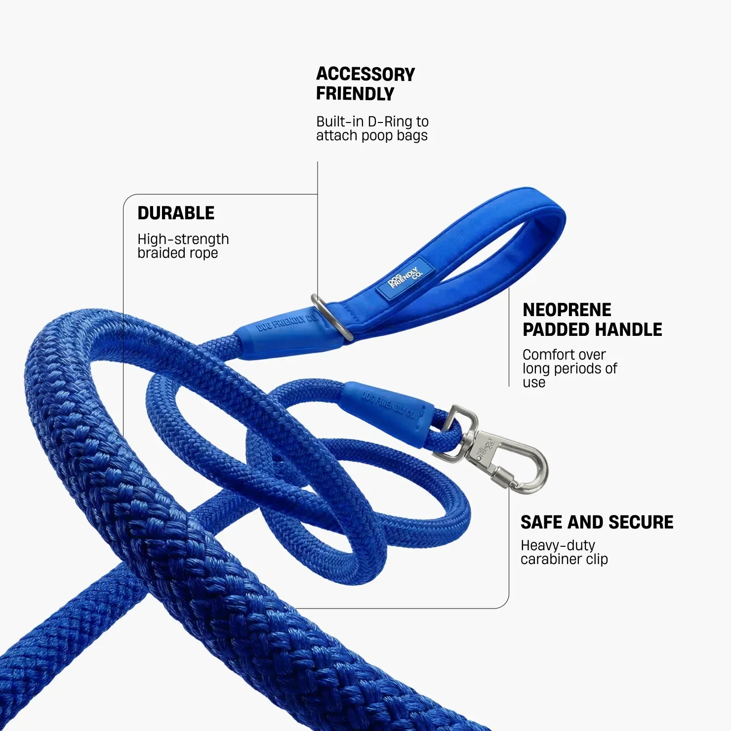 Rope Dog Leash - Classic Blue - Image 2