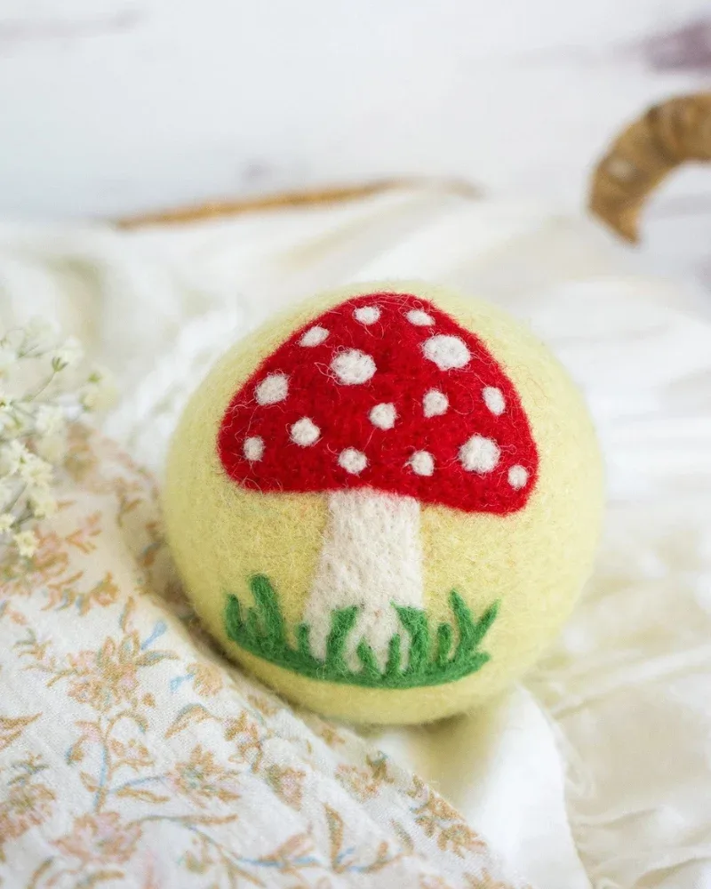 Enchanted Mushrooms Wool Dog Ball - Image 2