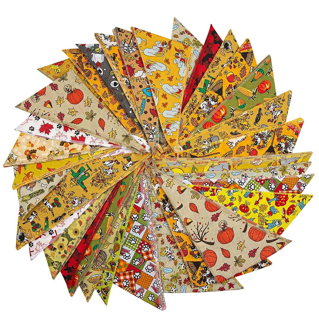 Fall & Thanksgiving Bandanas - 60 Assorted Sizes and Patterns by Bandanas Unlimited