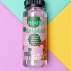 Birthday Cake Flavored Bubbles for Dogs & Cats (Vegan, Gluten Free and Halal Safe!)