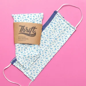 Matching Face Mask & Dog Bandana Set in Little Blue Flower
