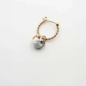 Porcelain Cat Charm Earring