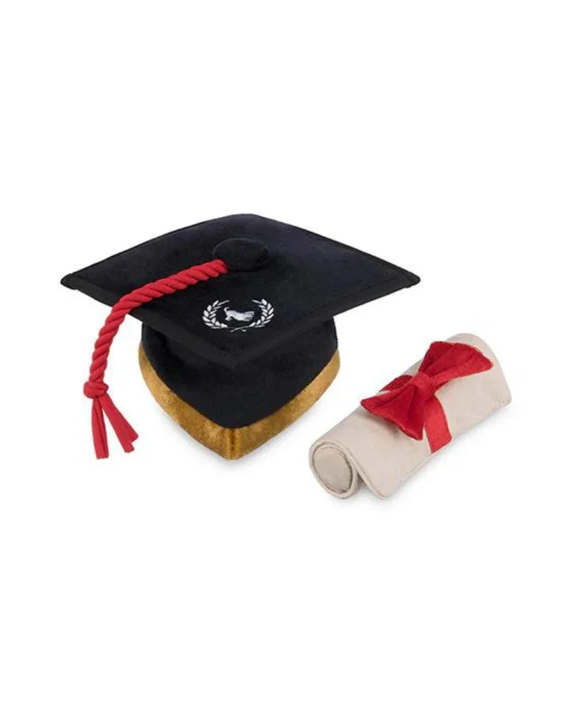 K9 Scholar Cap & Diploma Plush Dog Toy Set (FINAL SALE)