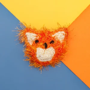 Furry Fox Knit Dog Squeaky Toy