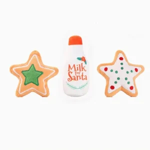 Happy Woofmas Milk & Cookies Squeaky Plush Dog Toy