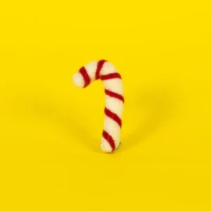 Wool Candy Cane Cat Toy