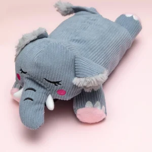 Snooziez Elephant Plush Dog Toys with Silent Shhhqueaker