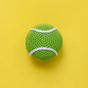 Knit Tennis Ball Squeaky Dog Toy