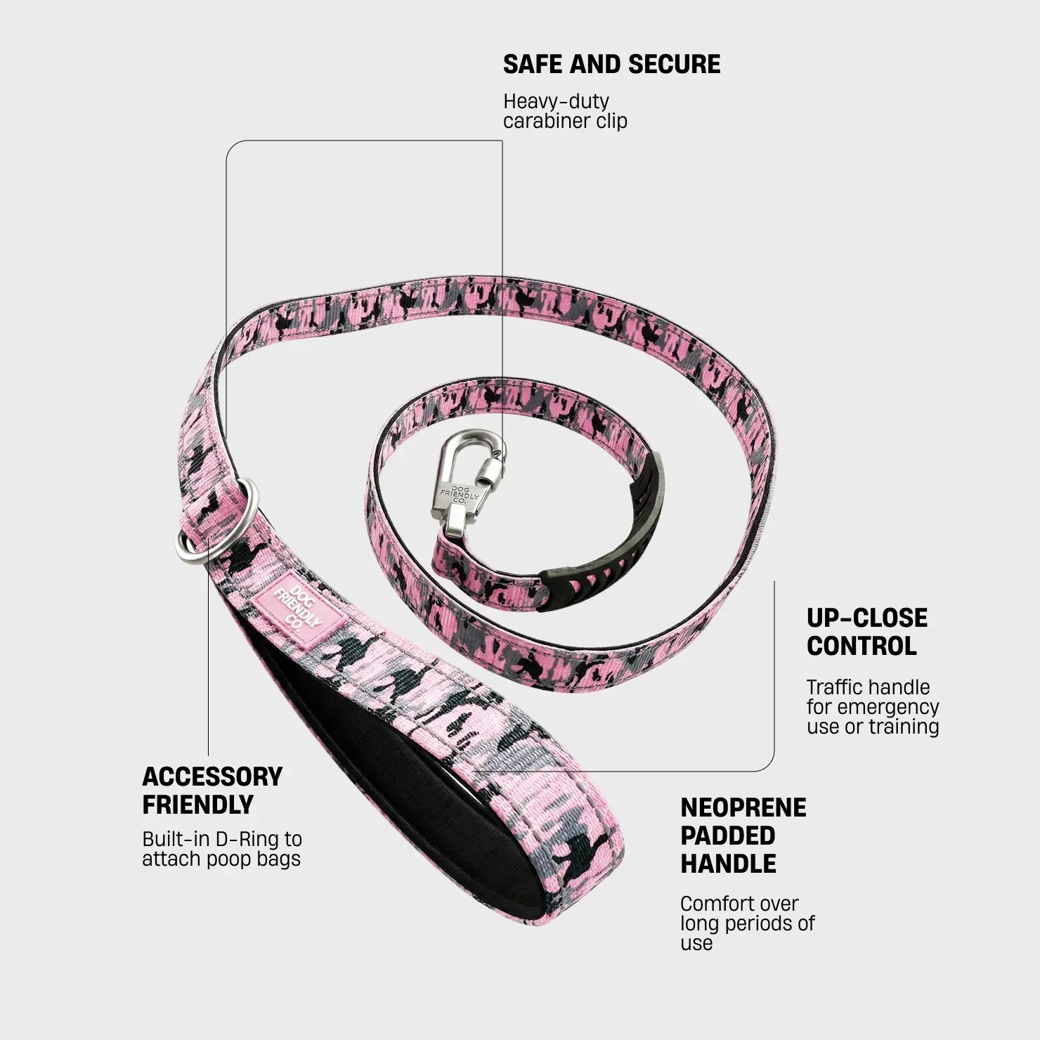 Classic Dog Leash - Pink Camo - Image 2