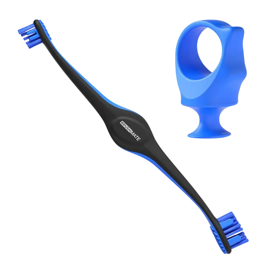 Blue Brushmate Premium Toothbrush with Biteblock Small by Paw Ready - Image 2