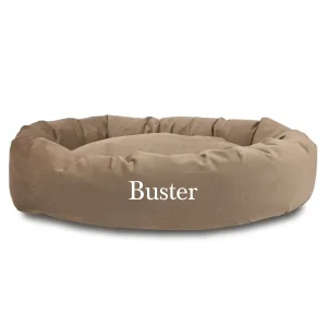 Majestic Pet Personalized Suede Bagel Cat & Dog Bed