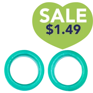 Pack of 2 Premium Scissor Finger Ring Inserts in Teal by PetStore.Direct
