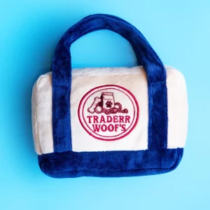 Traderr Woof’s Plush Squeaky Dog Toy in Navy