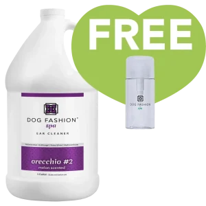 Orecchio #2 Melon Scented Ear Cleaner Gallon With Free Ear Cleaner Bottle by Dog Fashion Spa