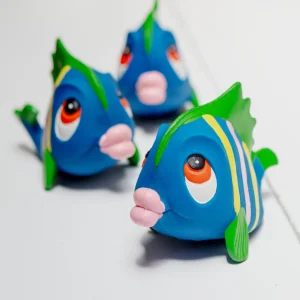 Multicolor Squeaky Rubber Fish Dog Toy