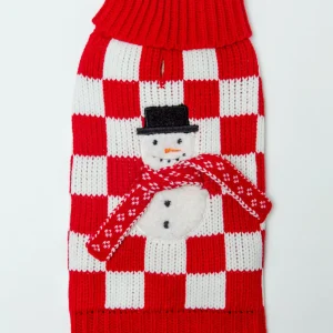 Checkerboard Snowman Sweater for Dogs (FINAL SALE) (FW24LO)