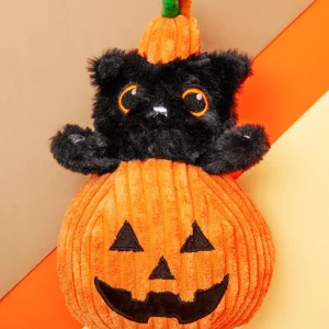 Cat-O-Lantern Pumpkin Cat Squeaky & Crinkle Plush Toy