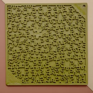 Jigsaw Design Dog Lick Mat in Green (Made in the USA)