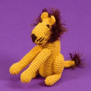 Hand Crochet Lion Knit Squeaky Dog Toy